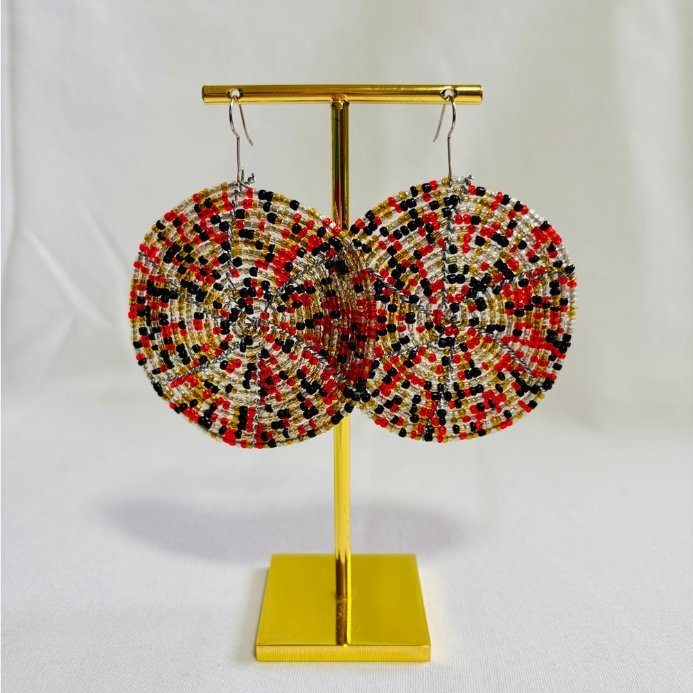 South African Beaded Disc Earrings